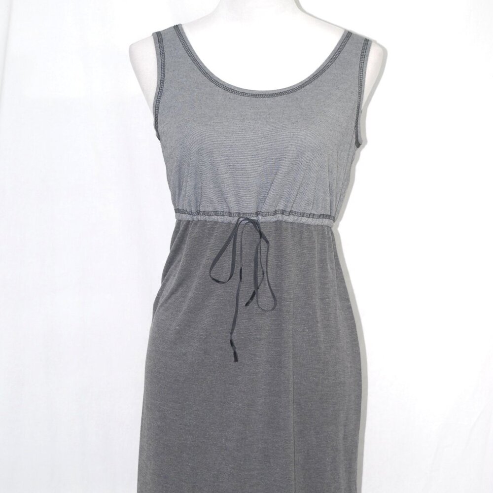 Outfit JPR Womens Small Maxi Dress Sleeveless Gray Black Tie String Waist GUC